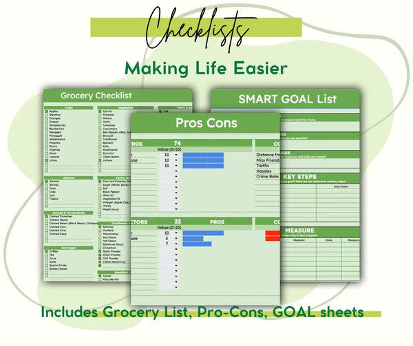 The Ultimate Personal Planner & Checklist Bundle (Excel Edition) Eva Excels
