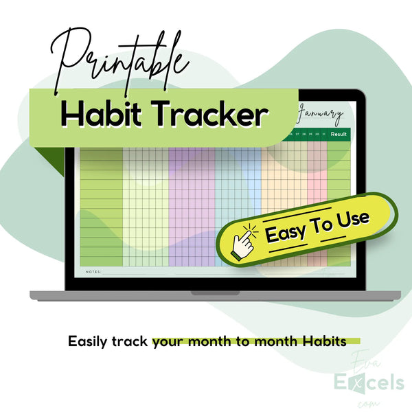 The Ultimate Printable Habit Tracker - Includes 23 Pages Eva Excels
