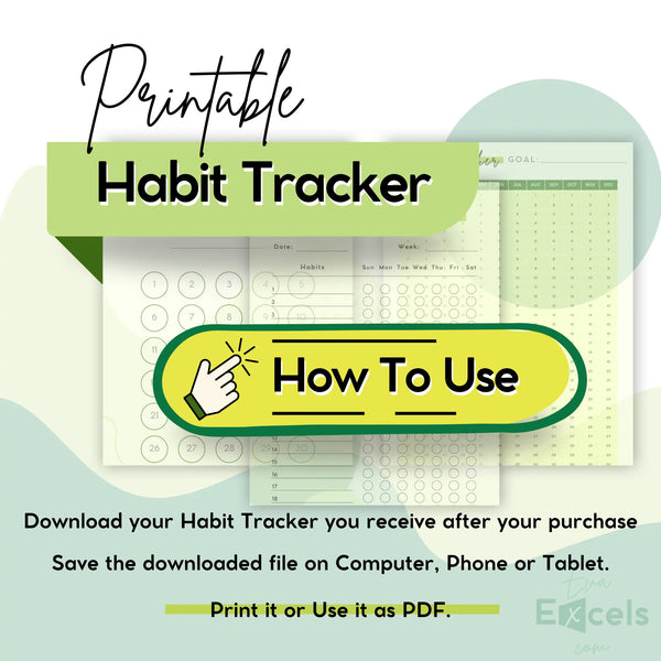 The Ultimate Printable Habit Tracker - Includes 23 Pages Eva Excels