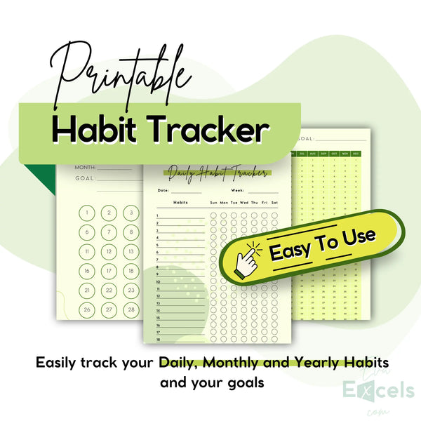 The Ultimate Printable Habit Tracker - Includes 23 Pages Eva Excels