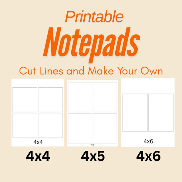 Canva Cut Lines Notepad Printable | Notepad Template PDF | DIY Printable Notepad | Small Business Supplies | Digital Download