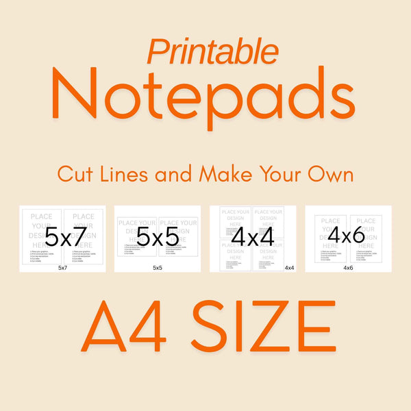 Canva Notepad Cut Lines Printable | Canva Template PDF | DIY Printable Photo , Notes Grid | Small Business Supplies | Digital Download