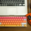 multicolored keyboard front of MacBook Pro