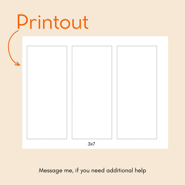 Canva Bookmark Cut Lines Template | DIY Bookmark Grid Overlay Guide | Printable Bookmark Layout Template | Bookmark Cut Lines PNG PDF Link Eva Excels